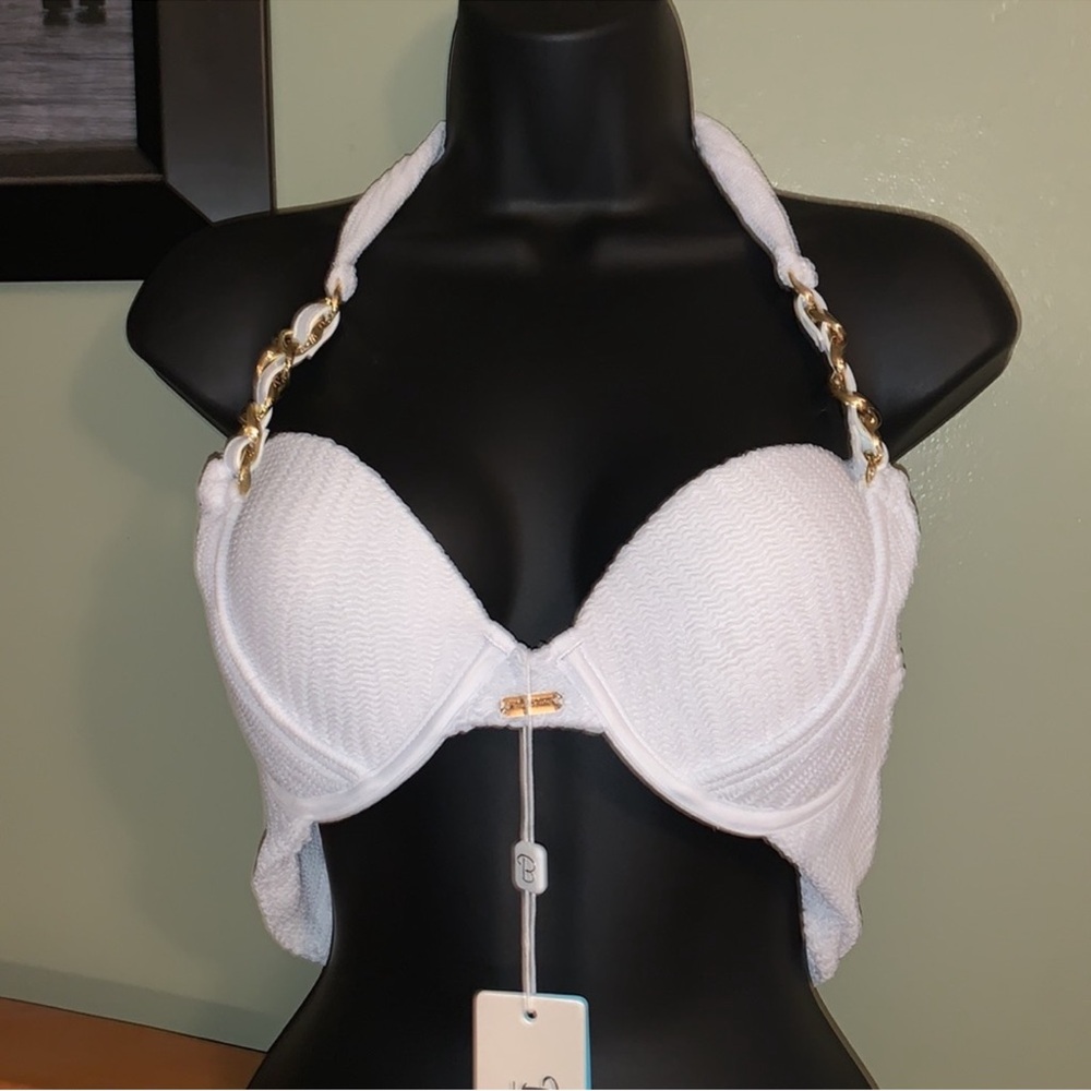 Beach Bunny Brynn Push Up Top White Size Large NWT